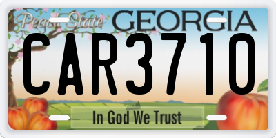 GA license plate CAR3710