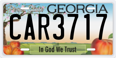 GA license plate CAR3717