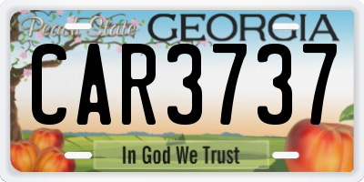 GA license plate CAR3737