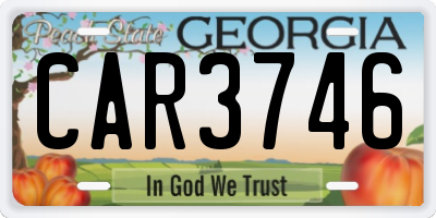 GA license plate CAR3746