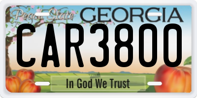 GA license plate CAR3800