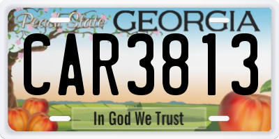 GA license plate CAR3813