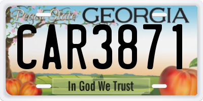 GA license plate CAR3871