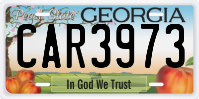 GA license plate CAR3973