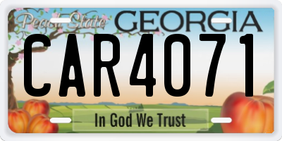 GA license plate CAR4071