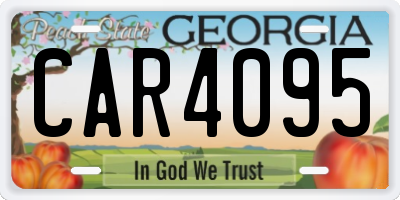 GA license plate CAR4095