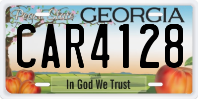 GA license plate CAR4128