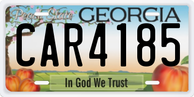 GA license plate CAR4185