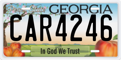 GA license plate CAR4246