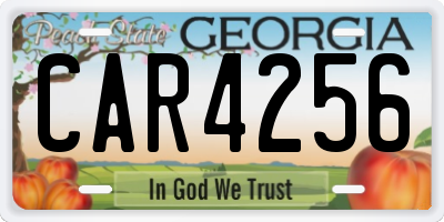 GA license plate CAR4256
