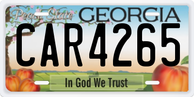 GA license plate CAR4265