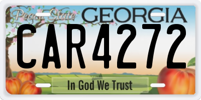 GA license plate CAR4272