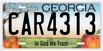 GA license plate CAR4313