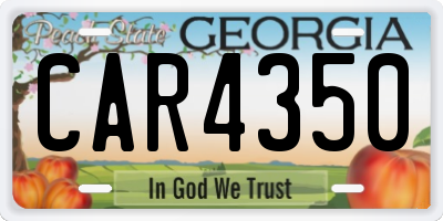 GA license plate CAR4350
