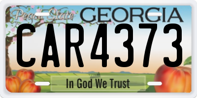 GA license plate CAR4373