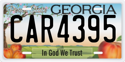 GA license plate CAR4395