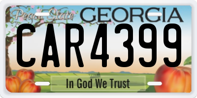 GA license plate CAR4399