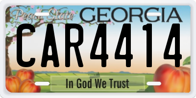 GA license plate CAR4414