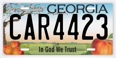 GA license plate CAR4423