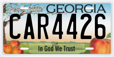 GA license plate CAR4426