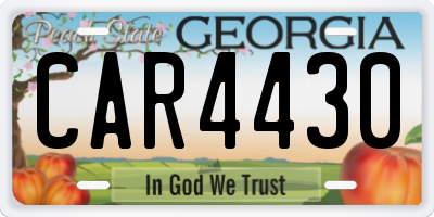 GA license plate CAR4430