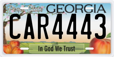 GA license plate CAR4443