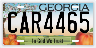 GA license plate CAR4465