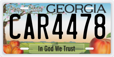 GA license plate CAR4478