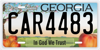 GA license plate CAR4483