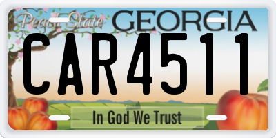 GA license plate CAR4511