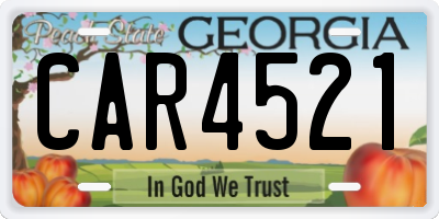 GA license plate CAR4521