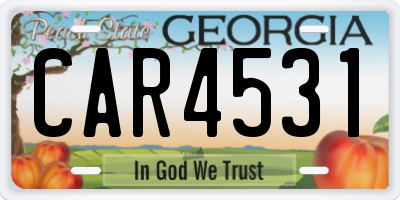 GA license plate CAR4531