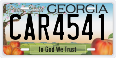 GA license plate CAR4541