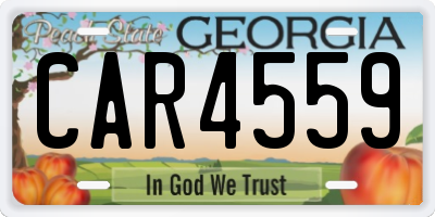 GA license plate CAR4559