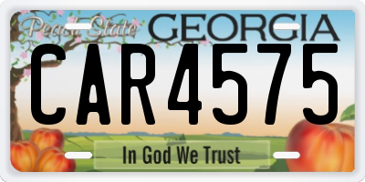 GA license plate CAR4575