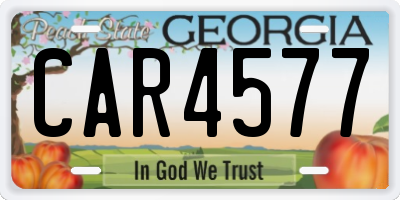 GA license plate CAR4577