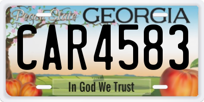 GA license plate CAR4583