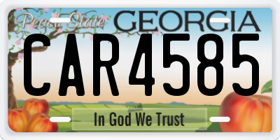 GA license plate CAR4585