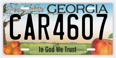 GA license plate CAR4607