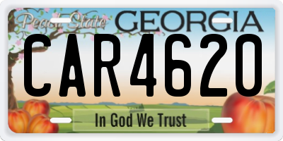 GA license plate CAR4620