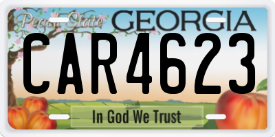 GA license plate CAR4623