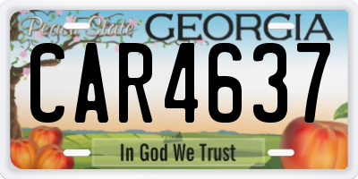 GA license plate CAR4637