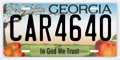 GA license plate CAR4640