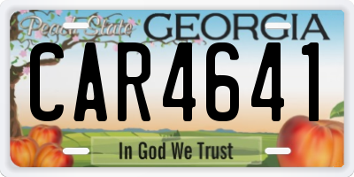 GA license plate CAR4641