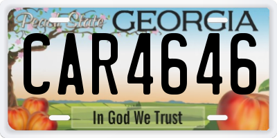 GA license plate CAR4646