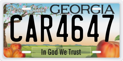 GA license plate CAR4647