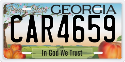 GA license plate CAR4659