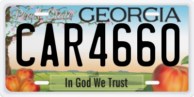 GA license plate CAR4660