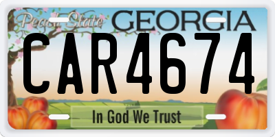 GA license plate CAR4674