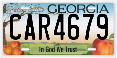GA license plate CAR4679